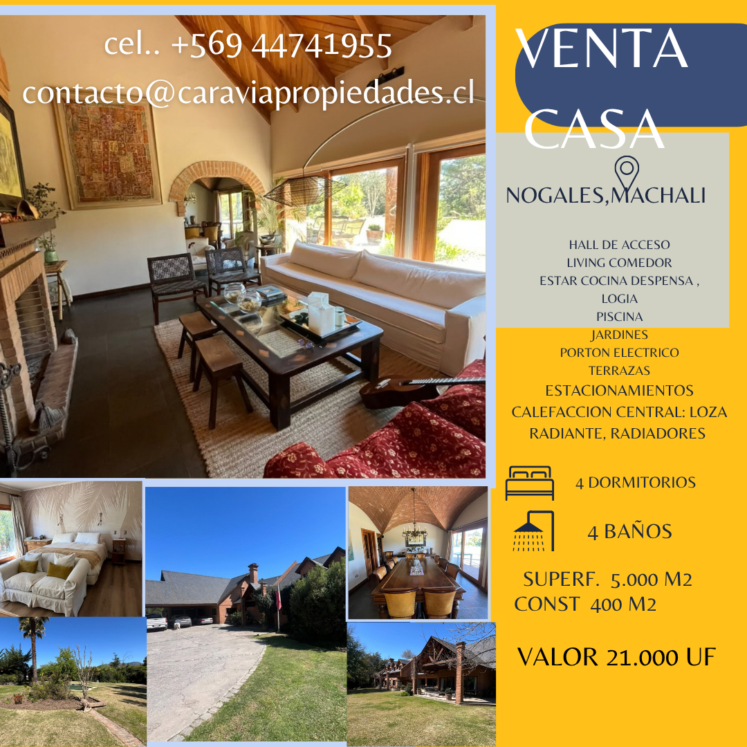 HERMOSA CASA EN VENTA NOGALES DE MACHALI